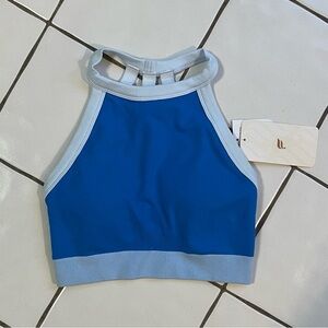 NWT Fabletics Maddie Seamless Bra in Blue Tones